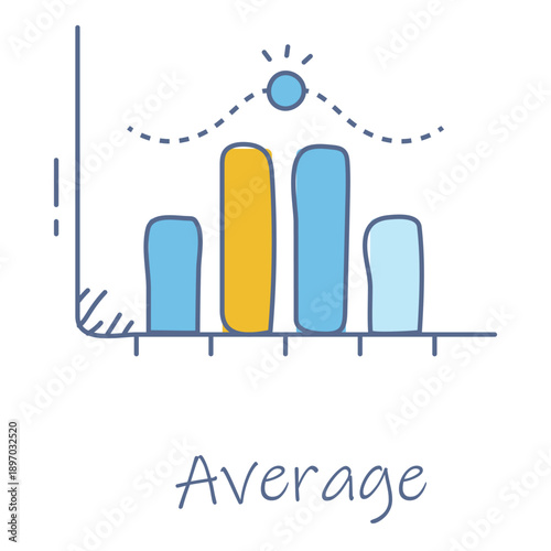 Hand Drawn Average Icon For Statistical Mean Analysis Concept