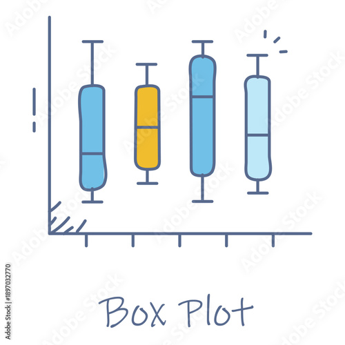Hand Drawn Box Plot Icon For Statistical Data Analysis