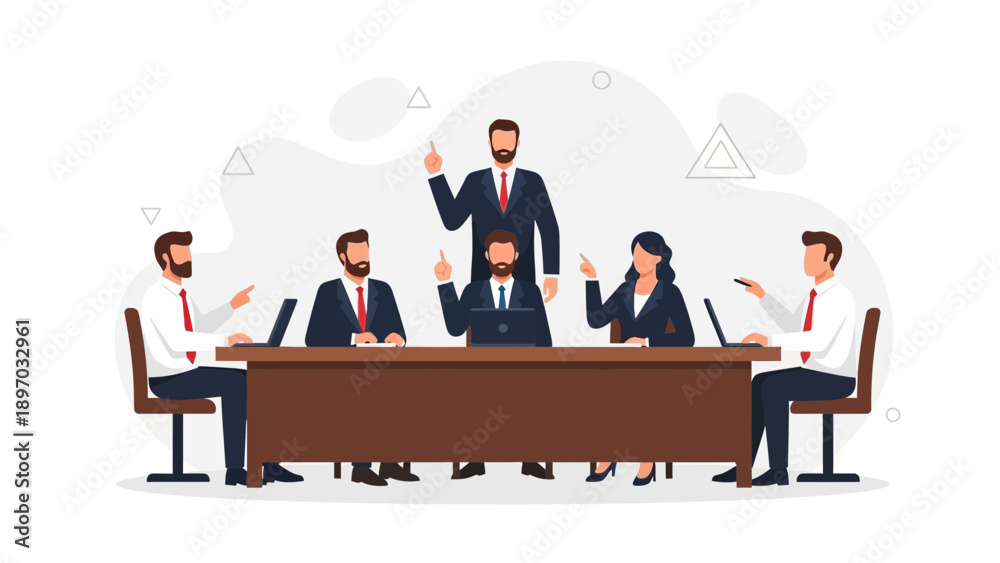 Obraz premium Business Meeting Teamwork Collaboration Strategy Planning Corporate Discussion
