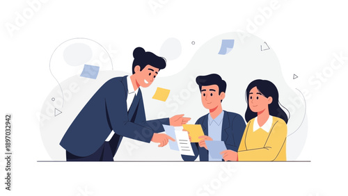 Business Meeting: Teamwork and Collaboration in Office Environment