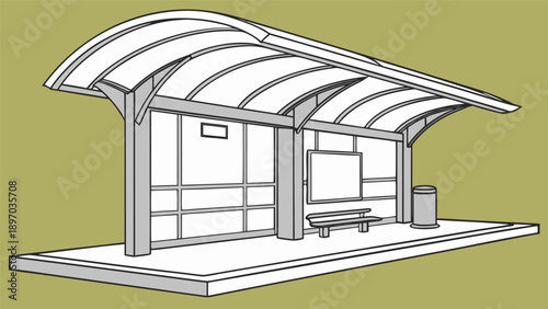Professional stepwise architectural concept illustration Roof Canopy Development