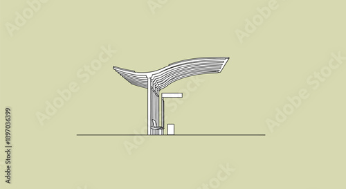Professional stepwise architectural concept illustration Roof Canopy Development