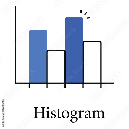 Histogram Icon Representing Statistical Data Distribution And Frequency Analysis Concept