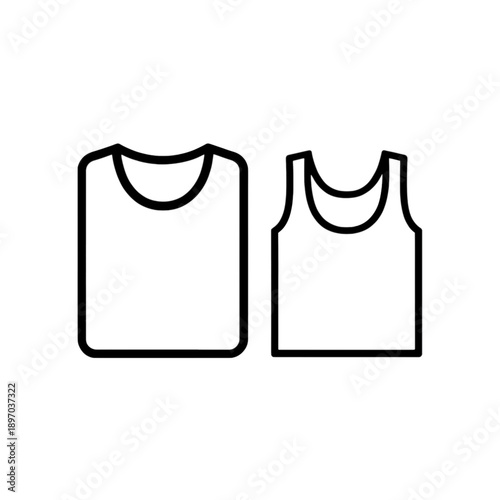 Line icon of tank top and t-shirt.