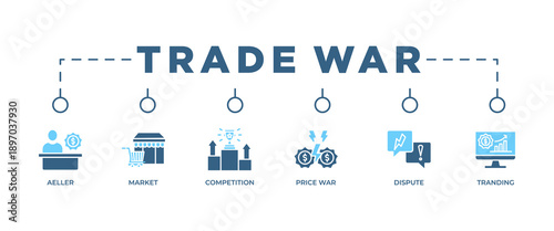 Trade war banner web icon vector illustration concept with icon