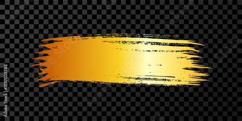 Gold brush stroke on white background