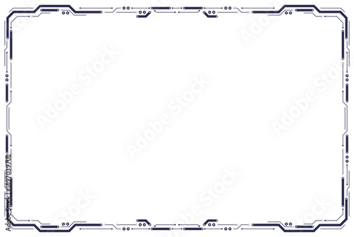 Microelectronics Tech Circuitry Rectangular Frame Border