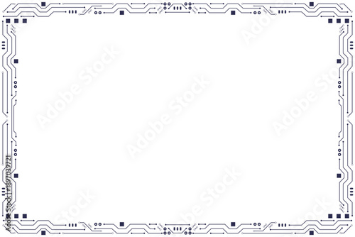 Microelectronics Tech Circuitry Rectangular Frame Border