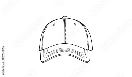 Baseball cap vector illustration isolated on white background in clean modern style