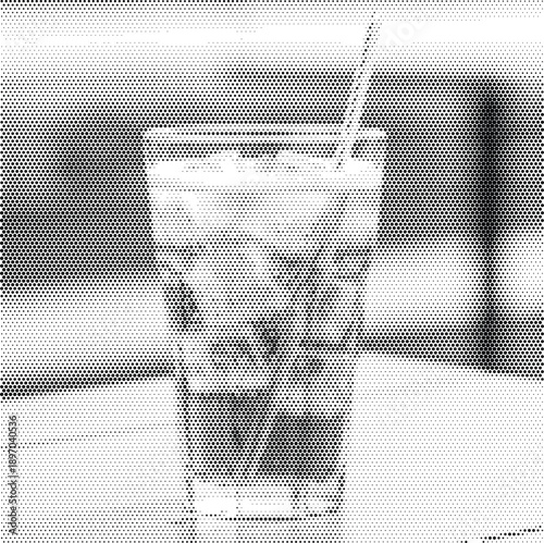 water glass ice halftone vector cubes drink beverage cold refreshing splash liquid lemon objects pop