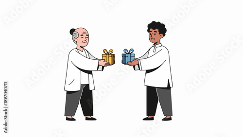 People on accessible travel, crossing rope bridge in lush forest. Individual with walker, companion with backpack, navigate suspension bridge, promoting accessible travel for diverse abilities.