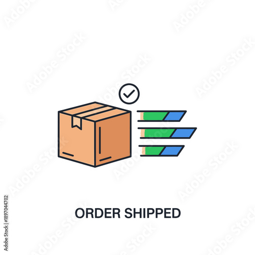 Successful order shipping with package and delivery confirmation