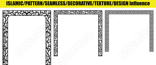 Elegant black floral pattern decorative vector design for partitions and ornamental elements