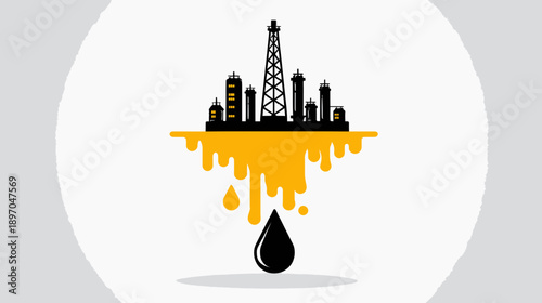 Oil Refinery Spill Icon