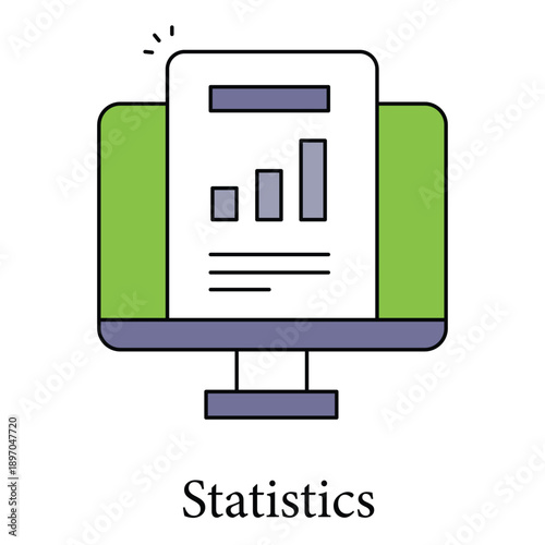 Statistics Icon For Business Data Analysis And Performance Measurement