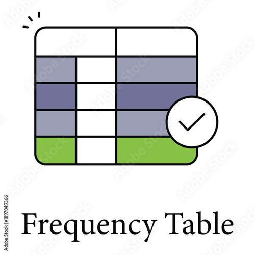 Frequency Table Icon For Data Analysis And Statistical Reporting Systems