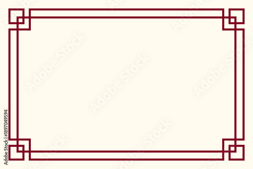 Cream background with Chinese-style red frame design- Chinese New Year background for PowerPoint presentations, , ppt, illustration, presentation, abstract