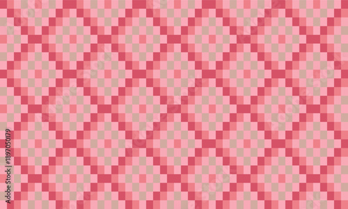 vintage pink block arrange in step diamond patchwork repeat seamless style design for fabric print or t-shirt paint or backdrop wall