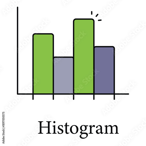 Histogram Icon For Data Visualization And Frequency Distribution Analysis
