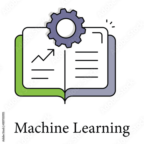 Machine Learning Icon For Data Driven Artificial Intelligence And Analytics