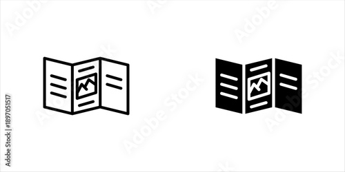 brochure symbols, brochure icon set, vector illustration, eps10