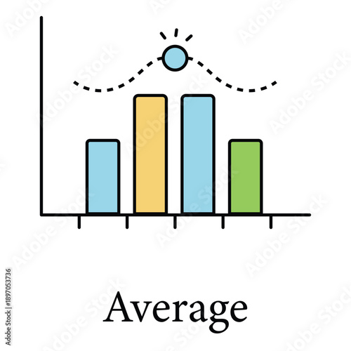 Average Icon Showing Mean Calculation And Data Analysis Insight