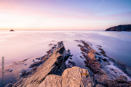 Morning at the coastline of the Mediterranean Sea