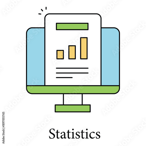 Statistics Icon Showing Charts Graphs And Data Analysis Concepts