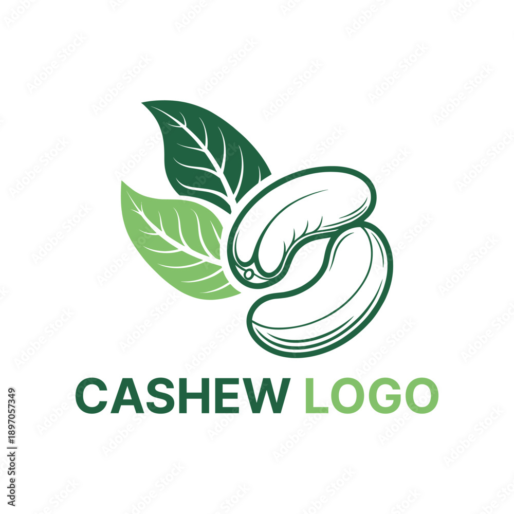 Fototapeta premium Cashew logo silhouette vector line art logo design