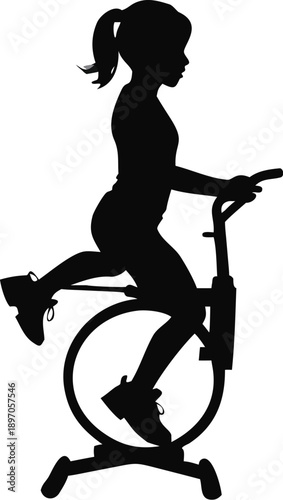 Girl Spinning In A Gyroscope Trainer Silhouette