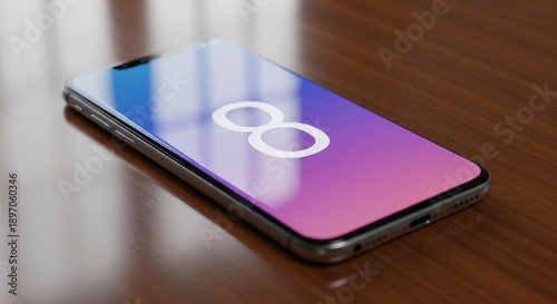 Wallpaper Mural Hyper-Realistic Modern Smartphone on Table with Clean Product Shot, Realistic Reflections, and HDR Studio Photography Torontodigital.ca