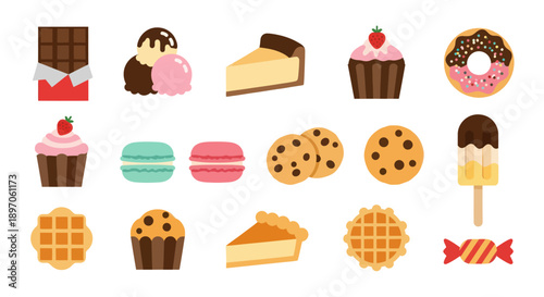 Assorted colorful dessert treats collection