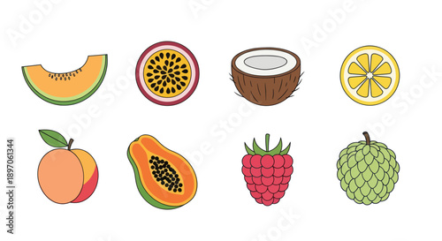Assorted colorful fruits illustration