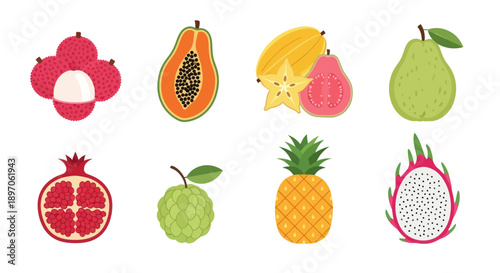 Assortment of colorful fresh fruits
