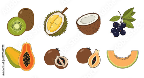Assortment of fresh tropical fruits