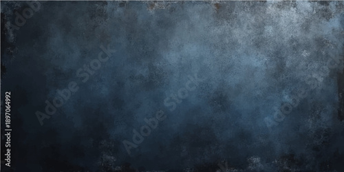 A dark vintage paper texture with a gray smoke pattern and light mist creates a grunge design backdrop resembling an old stormy night sky