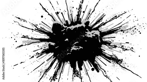 An abstract painting of a Russian style snowy scene with deep blue and black tones,