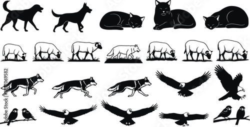 Collection of animal silhouettes