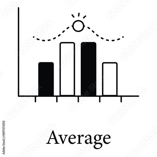 Average Icon Representing Mean Statistics And Analytical Data Summary