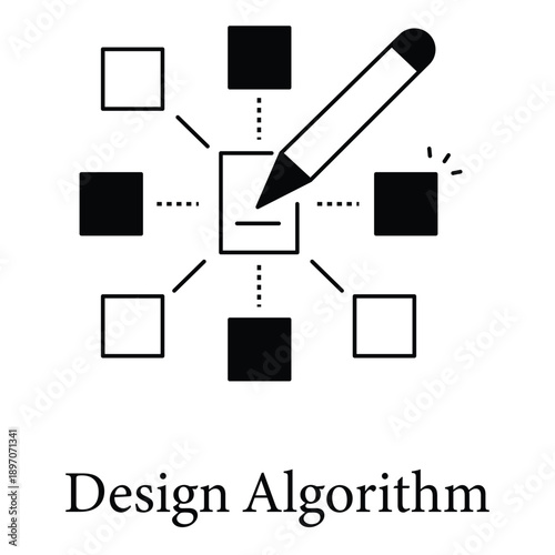 Algorithm Icon For Data Processing Logic And Software Development