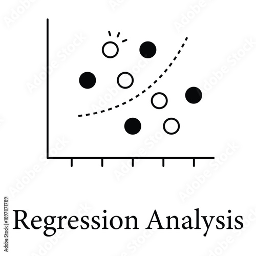 Regression Analysis Icon For Business Analytics And Statistical Forecasting
