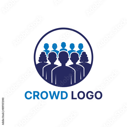 crowd logo design silhouette vector line art logo design
