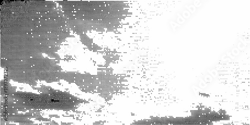 Abstract black and white pattern resembling a distorted face