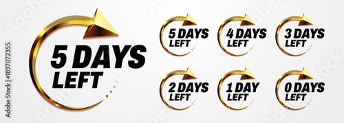 Elegant Golden Countdown Timer Set Days Left.