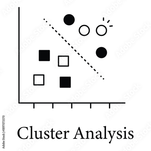 Cluster Analysis Icon Representing Statistical Data Grouping And Analytics