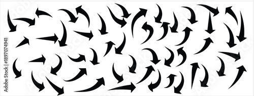 Curved arrows. Black arrows set. Curve arrow icons set. arrow symbol collection. vector 