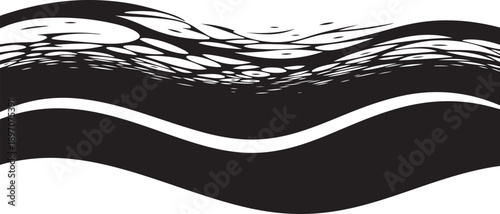 Black and white abstract wavy lines illustration design element