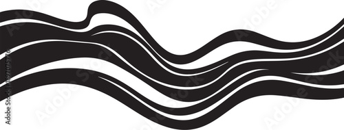 Black and white wavy lines on a clean background
