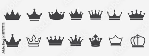 Crowns icon set, Crowns vector illustration