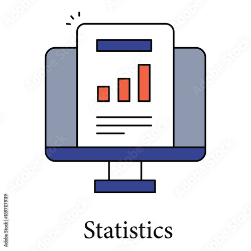 Statistics Icon For Data Visualization Analytics And Research Analysis
